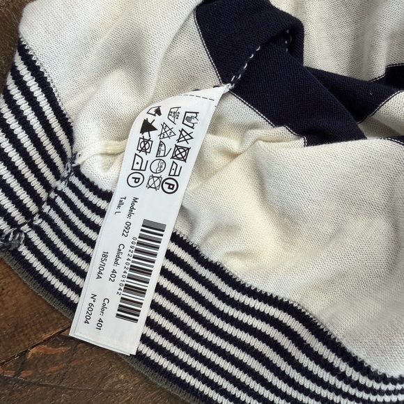 Massimo Dutti Short Sleeve Black and Cream Stripes Extea Fine Cotton Top - Picture 8 of 8